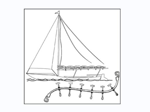 Sail "centipede" for Mast