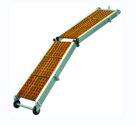 folding gangway with wood gratings